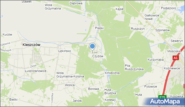 mapa Kolonia Czyżów, Kolonia Czyżów na mapie Targeo